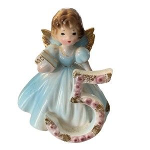 Vintage Josef Originals Birthday Figurine Girl Age 5 Japan